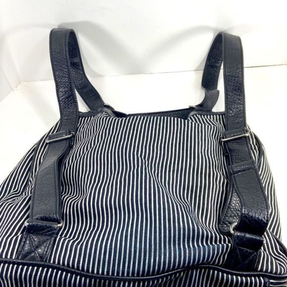 Vans womens hobo backpack Black and white fabric with black leather trim - Picture 4 of 16